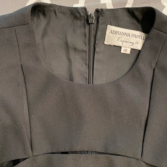 Vintage Adrianna Papell Evening black cocktail dress with bodice slits, size 10 - Picture 11 of 11
